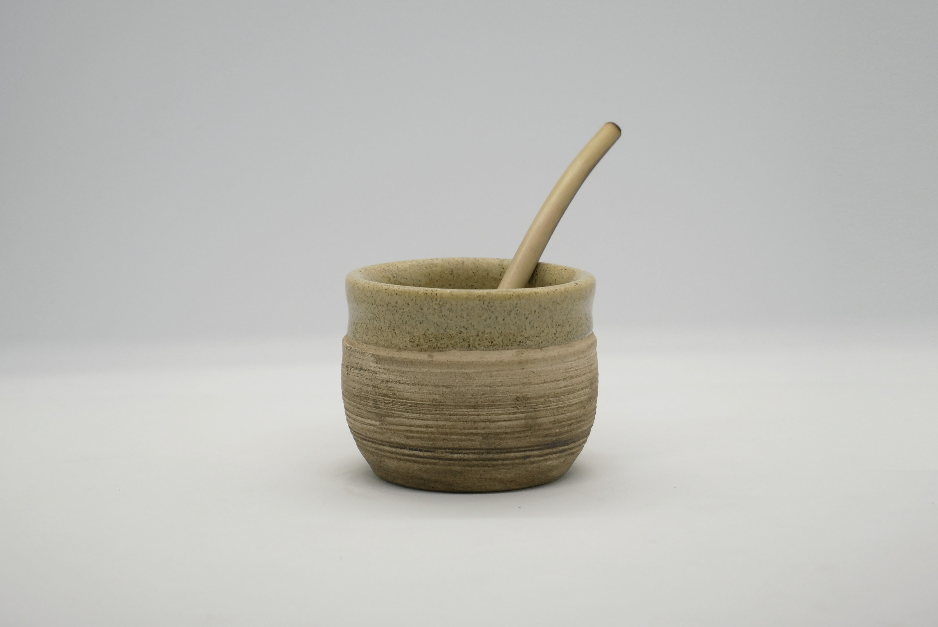 mate rayado beige jaspeado
