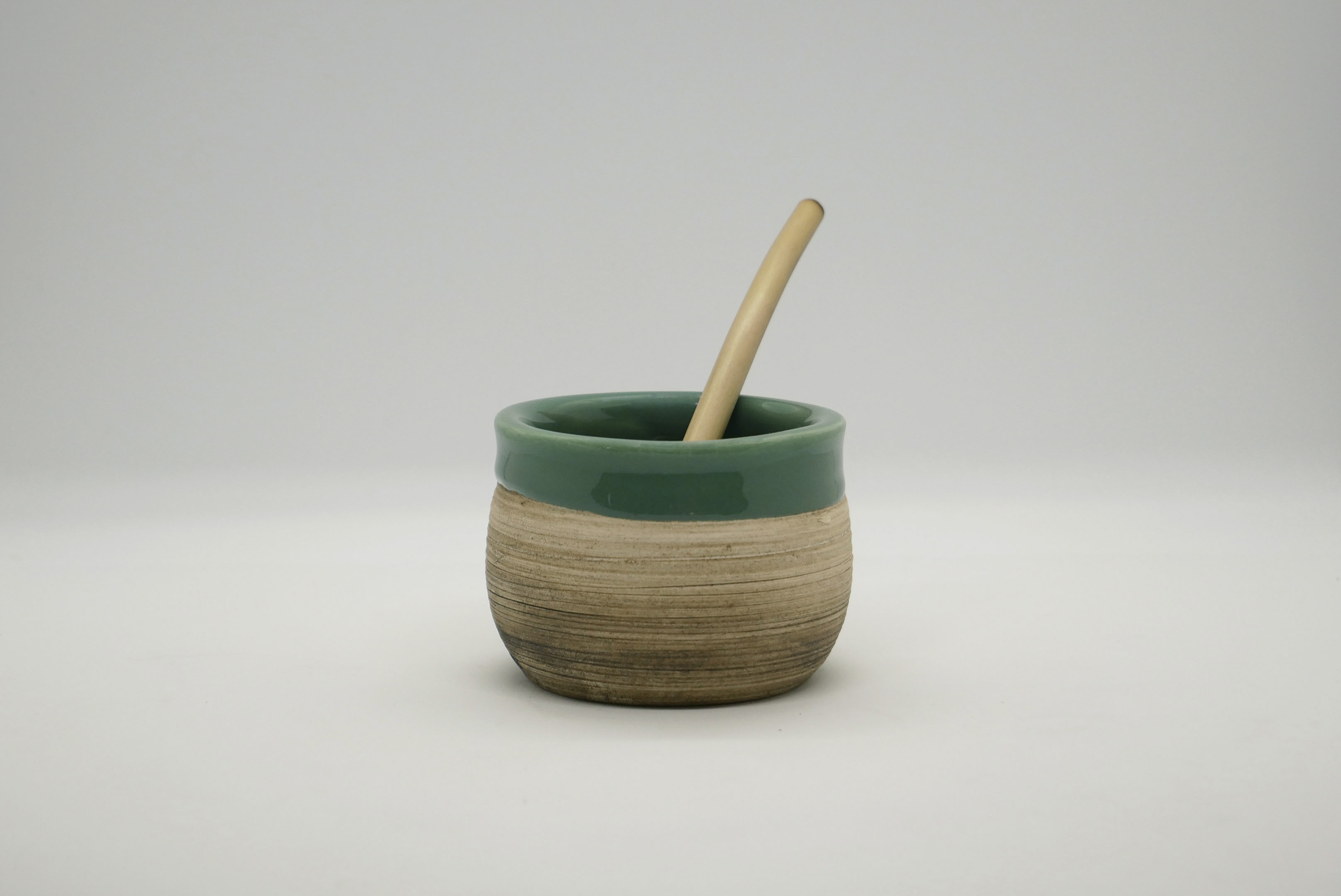 mate rayado verde turquesa